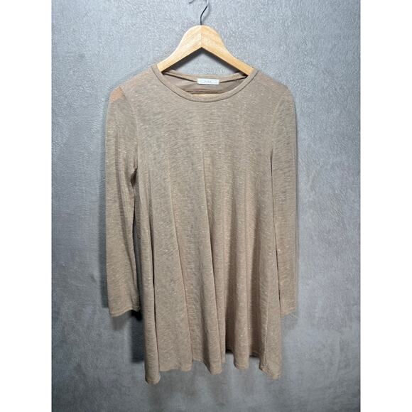 Lush Long Sleeve Sheath Mini Dress Cutout Back Beige Womens Medium - Picture 1 of 6